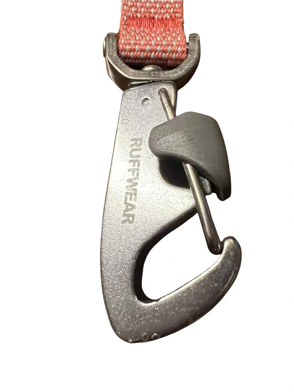 Ruffwear Coral Pink and Gray Strap with Silver Hook 53” Length